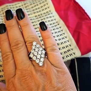 Cz Large Sterling Silver Ring